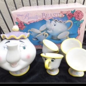 Vintage beauty and the beast ceramic tea set